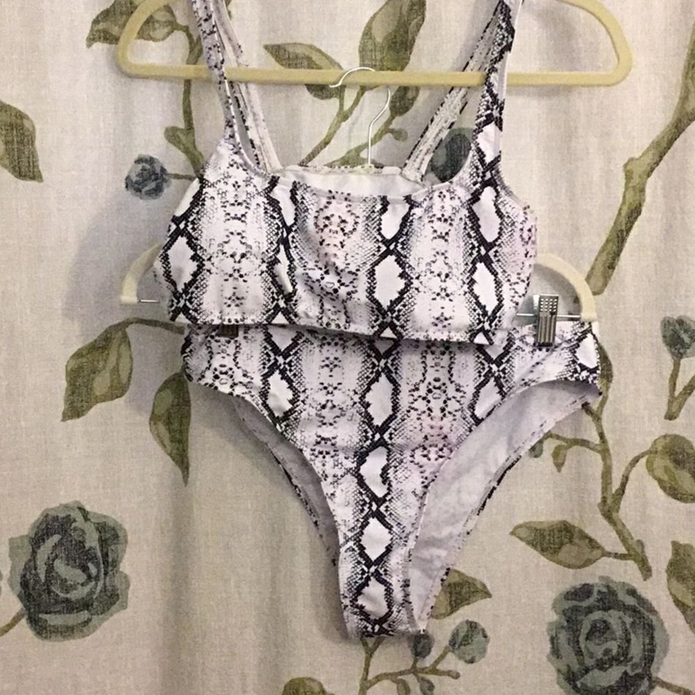 Shein 2 piece snake skin black and white bikini. Women’s